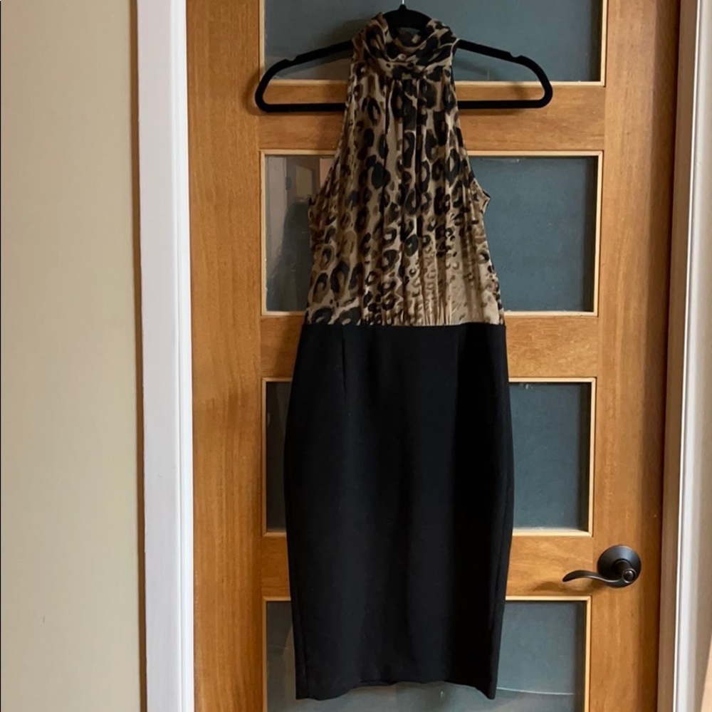 Leopard halter dress